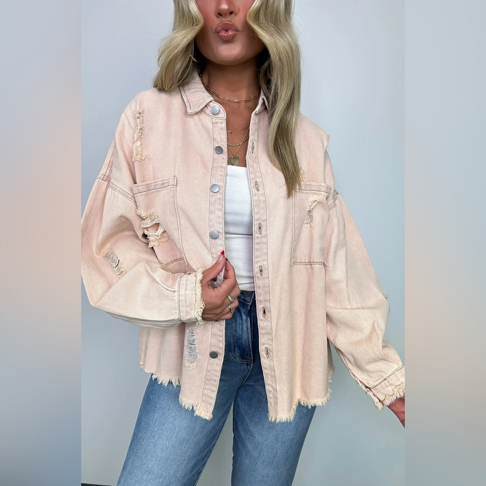 POL distressed oversized jacket